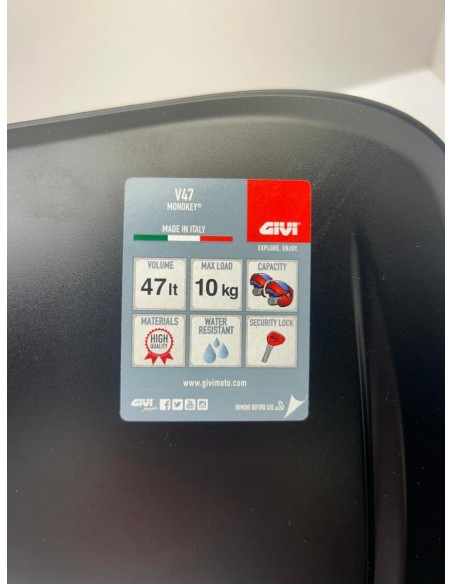 Couvercle de top case noir mat GIVI V47