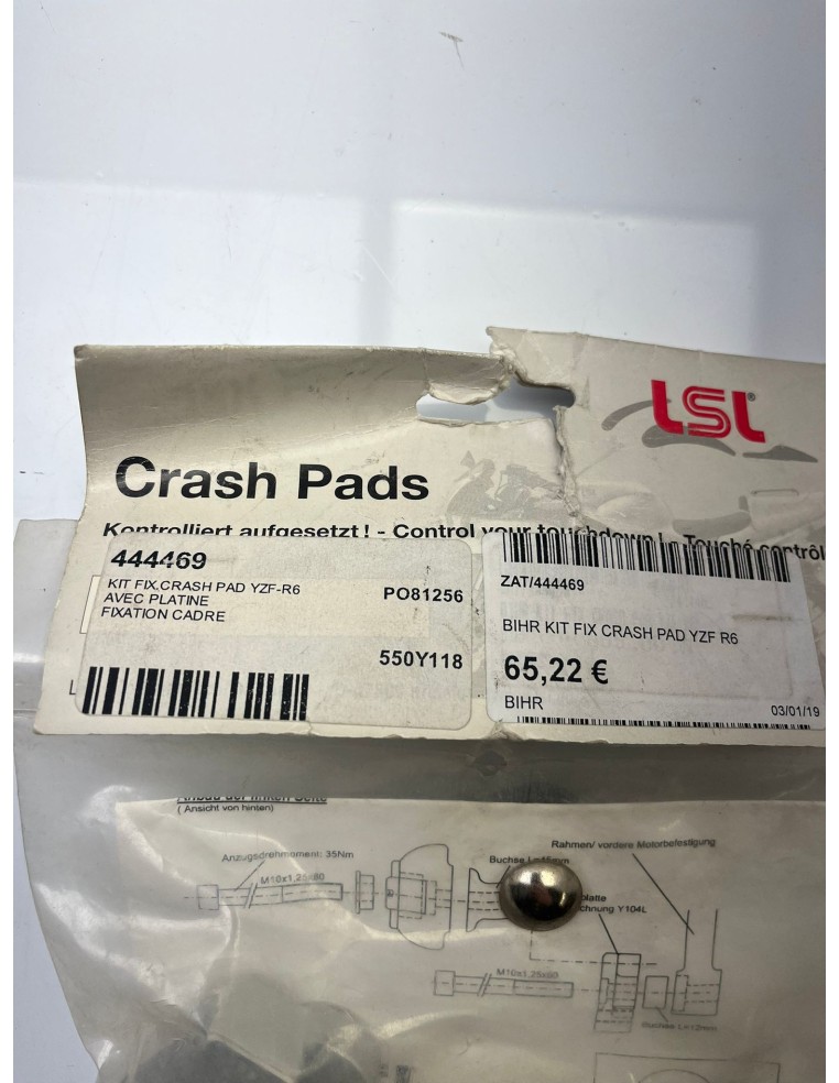 Kit de fixation crash pads YAMAHA R6 2008 - 2017