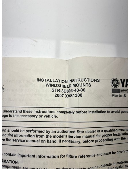 Kit de fixation de bulle YAMAHA XVS 1300 2007