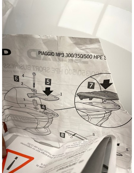 Carénage/couvercle de top case blanc PIAGGIO MP3 2011 / 2018