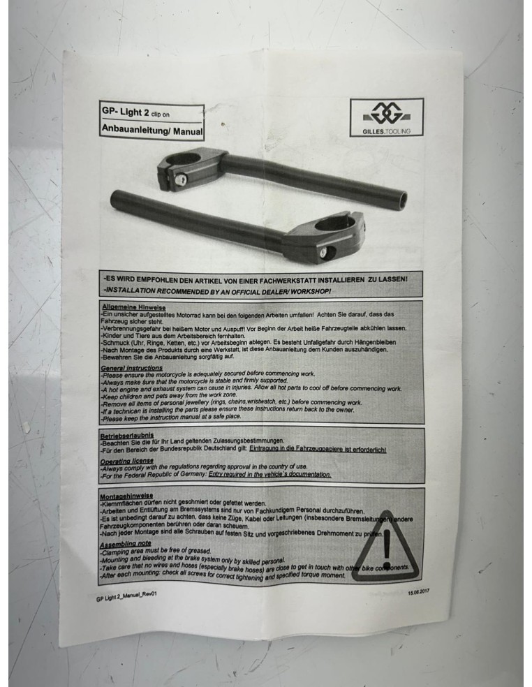 Guidon bracelets racing GP -LIGHT YAMAHA R3 2019 - 2025