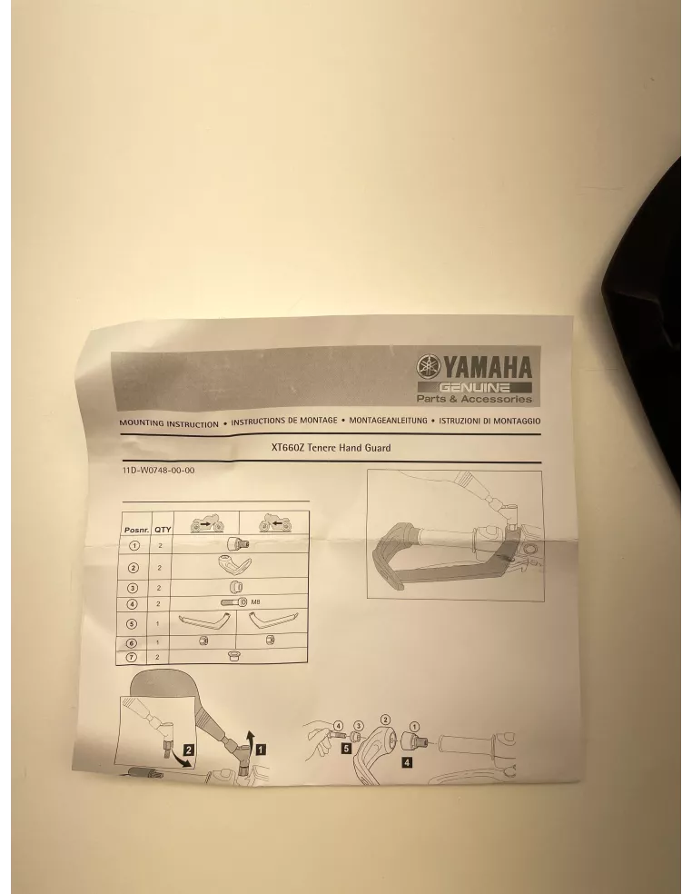 Protège-mains origine YAMAHA XT 660 Z Ténéré 2008 - 2016 – 11D-W0748-00