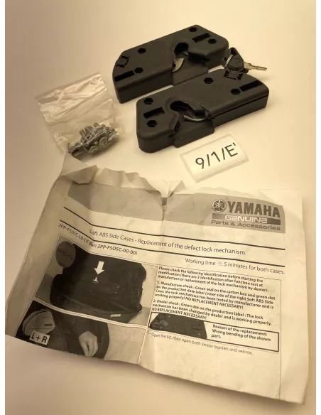 Kit de barillets et clés origine pour valises semi-rigides YAMAHA MT 09 Tracer 2015 - 2017 – 2PP-FS0SC-L0-CK