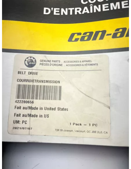 Courroie de transmission origine CAN-AM Defender HD8 2016 - 2021 – 422280656