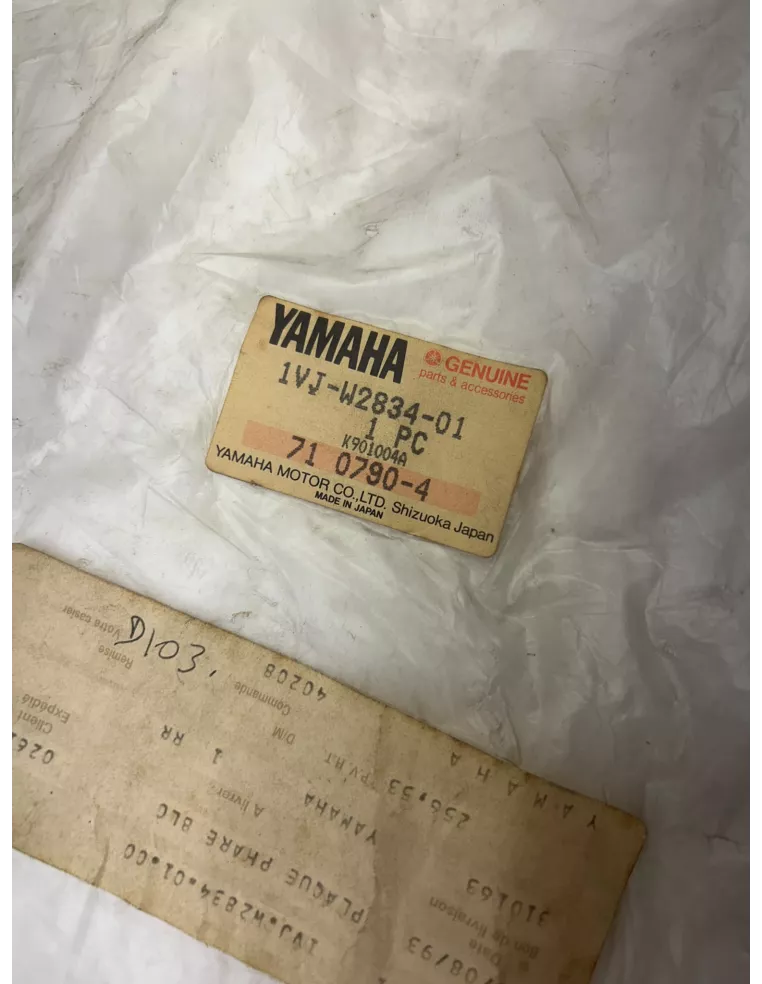 Plaque phare origine rouge et blanche YAMAHA DT 125 R 1989 - 1990 – 1VJ-W2834-01