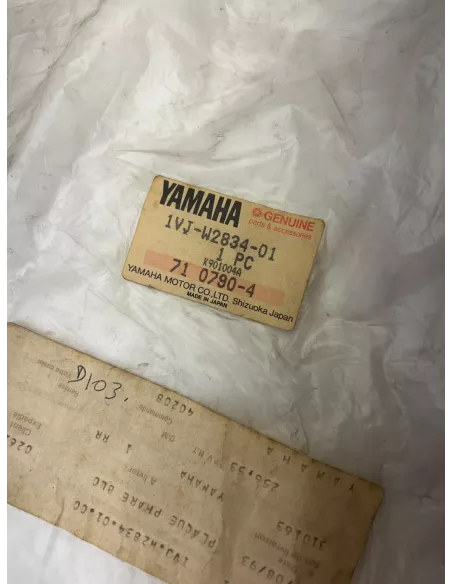 Plaque phare origine rouge et blanche YAMAHA DT 125 R 1989 - 1990 – 1VJ-W2834-01